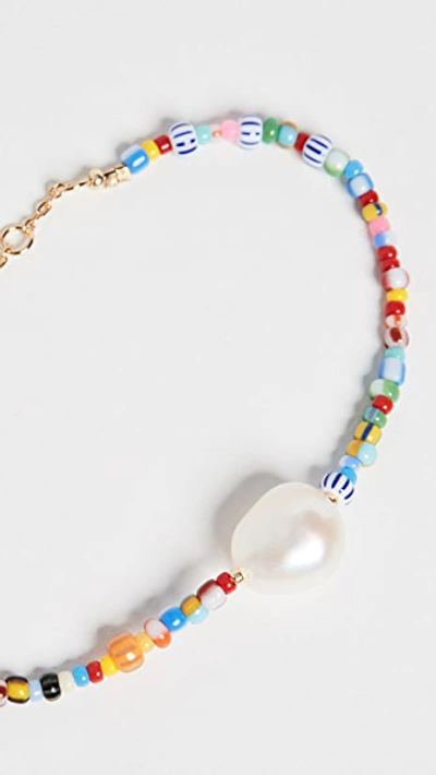 Shop Anni Lu Alaia Baroque Pearl Bracelet In Multi