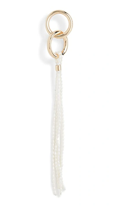 Shop Loren Stewart 14k Pearl Tassel Link Hoop Earring In Gold/pearl