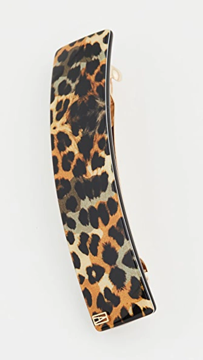 Shop Alexandre De Paris Leopard Barrette