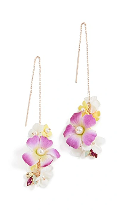 Shop Anton Heunis Flower Motif Earrings In Spring Colors