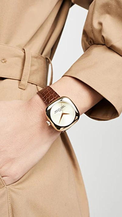 Shop The Marc Jacobs The Cushion Watch 36mm In Gold