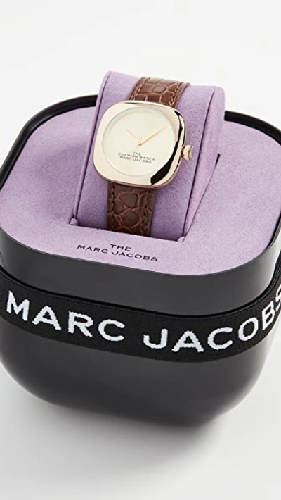 Shop The Marc Jacobs The Cushion Watch 36mm In Gold