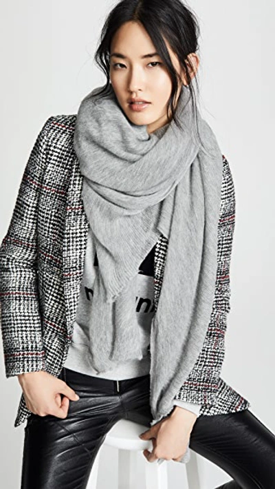 Shop Isabel Marant Zephyr Cashmere Scarf In Light Grey