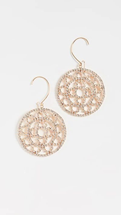 Shop Area Crystal Cupchain Crochet Earrings In Gold/clear Crystal