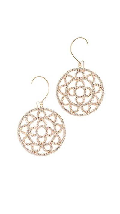 Shop Area Crystal Cupchain Crochet Earrings In Gold/clear Crystal