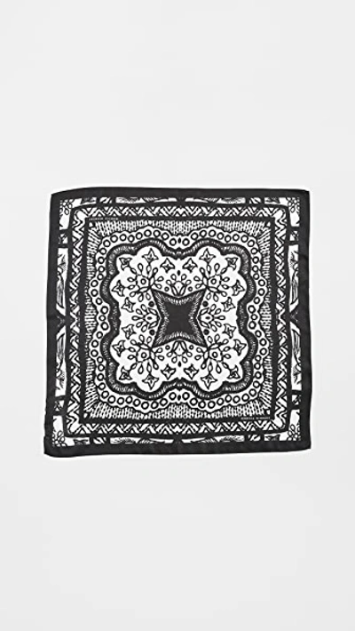 Shop Rebecca Minkoff Lace Print Bandana In Black