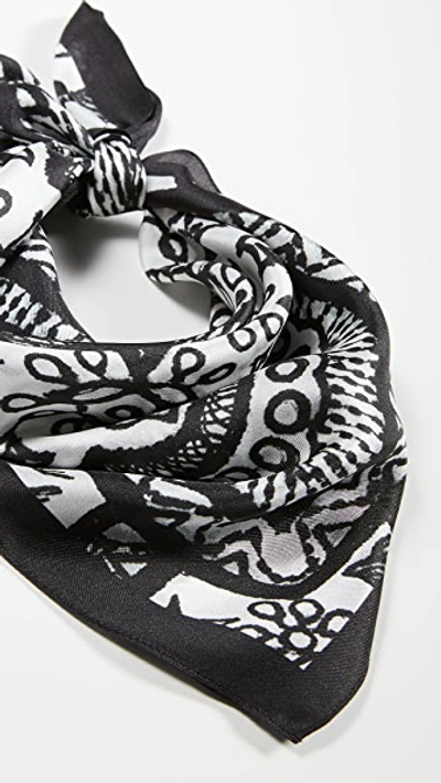 Shop Rebecca Minkoff Lace Print Bandana In Black