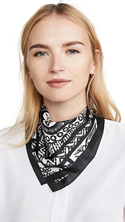 Shop Rebecca Minkoff Lace Print Bandana In Black