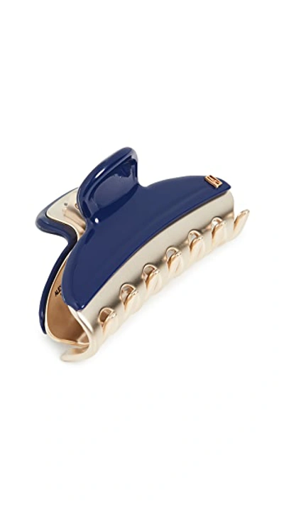 Shop Alexandre De Paris Pince Medium Hair Clip In Navy