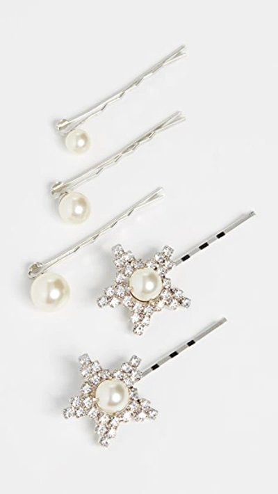Shop Jennifer Behr Cassandra Bobby Pin Set In Pearl/crystal