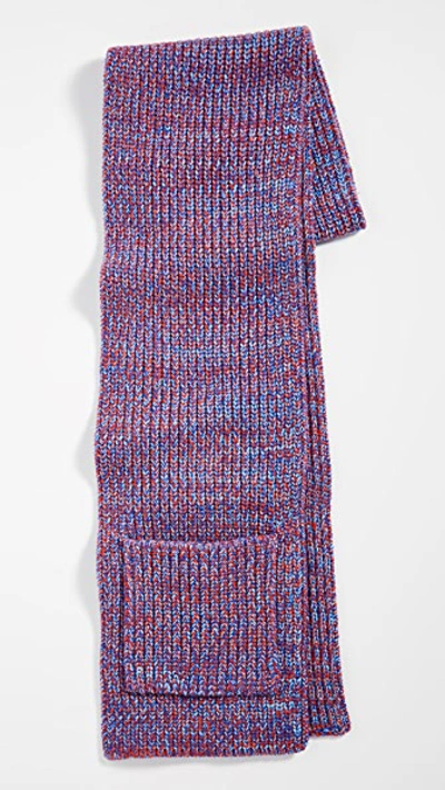 Shop Tibi Wool Scarf In Blue Multi