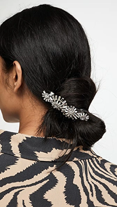 Shop Dannijo Gemini Barrette In Crystal