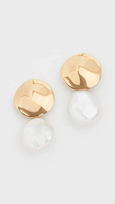 Shop Agmes Small Elsa Earrings In Gold Vermeil