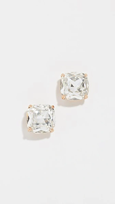 Shop Kate Spade Small Square Stud Earrrings In Clear