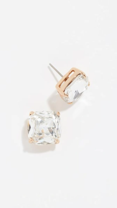 Shop Kate Spade Small Square Stud Earrrings In Clear