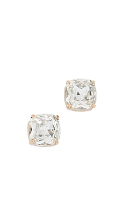 Shop Kate Spade Small Square Stud Earrrings In Clear