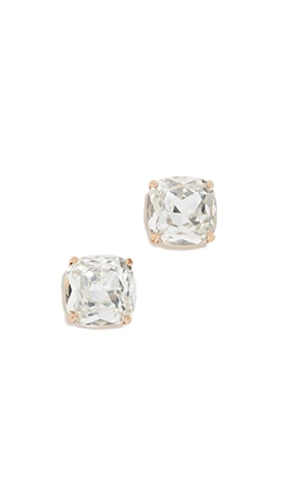 Kate Spade Small Square Stud Earrrings In Clear