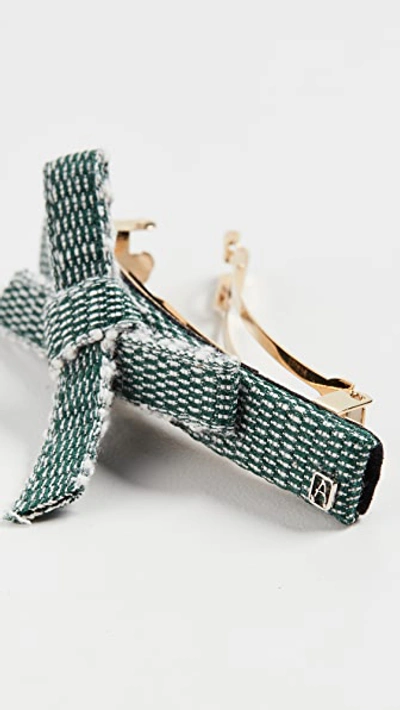 Shop Alexandre De Paris Bow Barrette In Green