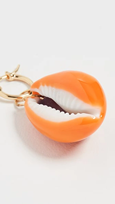 Shop Aurelie Bidermann Porcelain Laquered Shell Earring In Orange