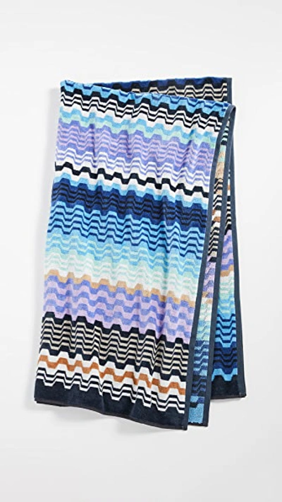 Shop Missoni Lara Bath Towel In Multi Blue