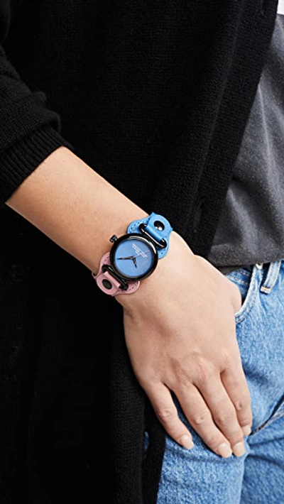 Shop The Marc Jacobs The Cuff Watch 36mm In Pink/blue