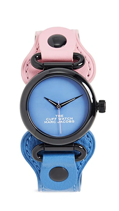 Shop The Marc Jacobs The Cuff Watch 36mm In Pink/blue