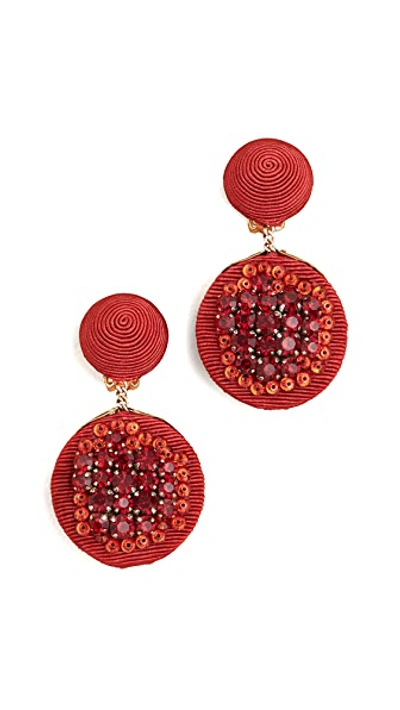 Shop Rebecca De Ravenel Pomegranate Earrings In Red