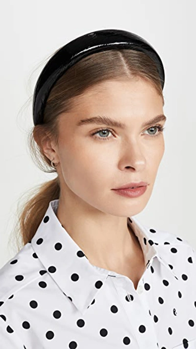 Shop Kitsch X Justine Marjan Plain Padded Headband In Black
