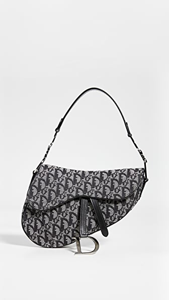 Pre-Owned Dior Canvas Saddle Bag In Black | ModeSens