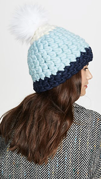 Shop Mischa Lampert Deep Dot Hat In White/ice/navy