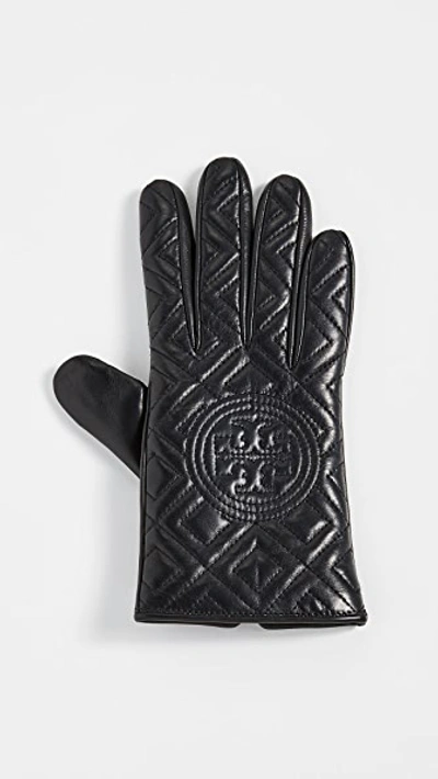 Shop Tory Burch Fleming Gloves In Black