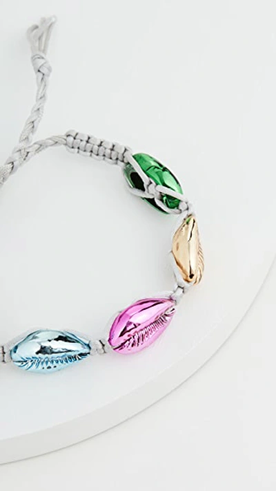 Shop Venessa Arizaga Rainbow Metallic Shell Bracelet
