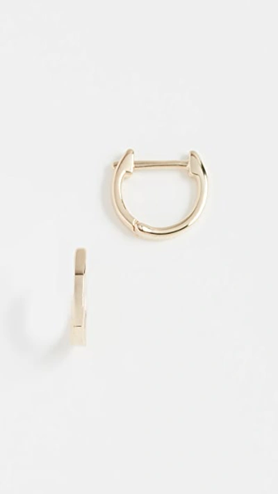 Shop Ef Collection 14k Gold Mini Huggie Earrings In Yellow Gold