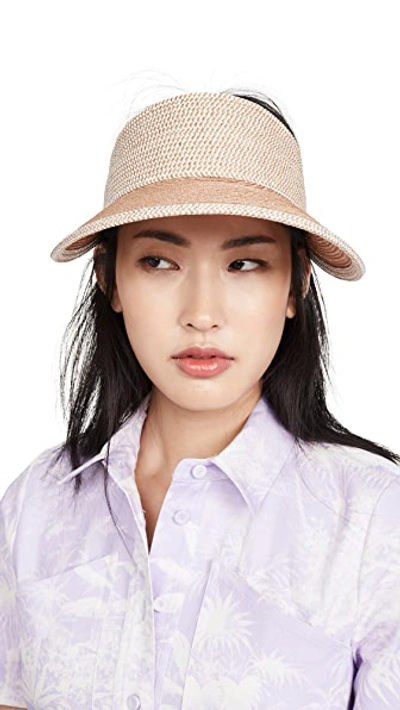 Shop Eugenia Kim Ricky Visor In Caramel/white