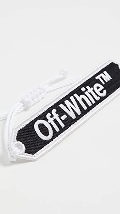 Shop Off-white Off White Macrame Bracelet In Black White