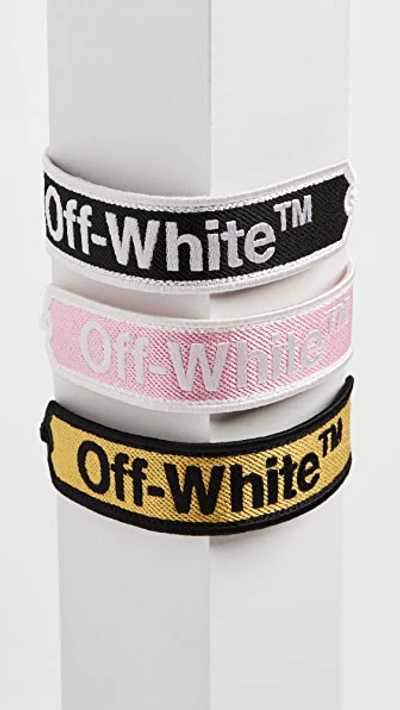 Shop Off-white Off White Macrame Bracelet In Black White