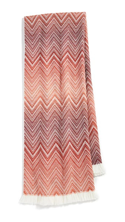 Shop Missoni Timmy Throw Blanket In Coral