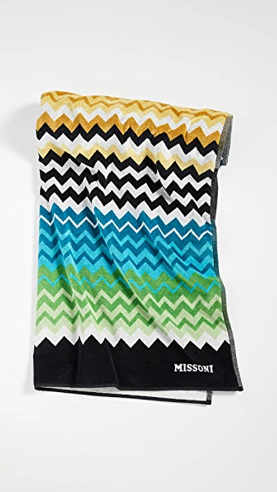 Shop Missoni Stan Beach Towel In Multi Blue