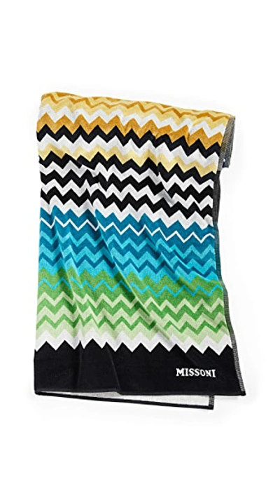 Shop Missoni Stan Beach Towel In Multi Blue