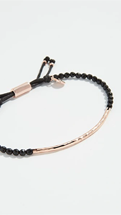 Shop Gorjana Power Gemstone Bracelet For Protection In Rose Gold/black Onyx