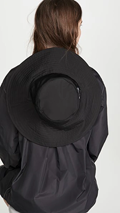 Shop Ganni Tech Fabric Hat In Black