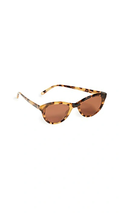 Shop Garrett Leight X Clare V. 47 Cat Eye Sunglasses In Sunflower/oak