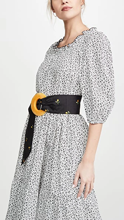 Shop Lizzie Fortunato Brigitte Belt In Orange Blossom In Black