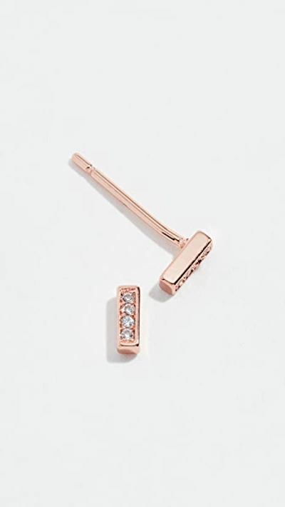 Shop Gorjana Mave Shimmer Mini Stud Earrings In Rose Gold