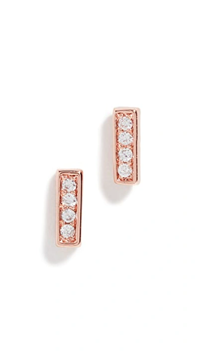 Shop Gorjana Mave Shimmer Mini Stud Earrings In Rose Gold