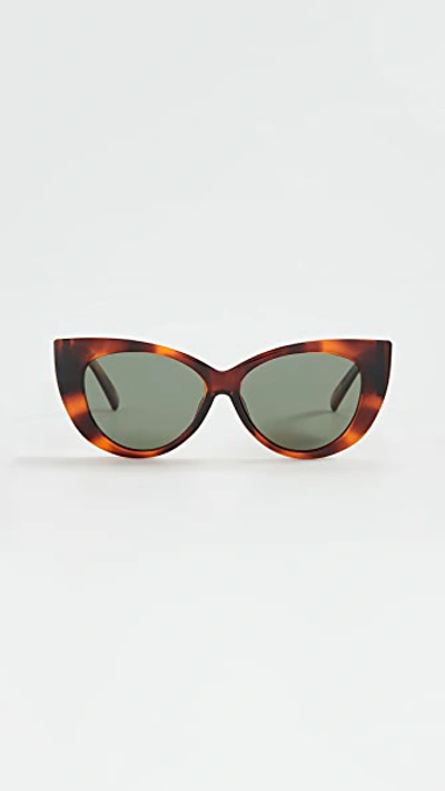 Shop Le Specs Feline Fine Sunglasses In Toffee Tort Khaki Polarized