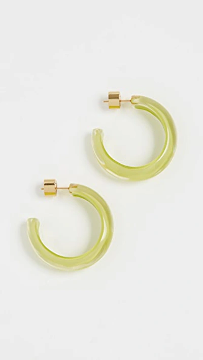 Shop Alison Lou Small Jelly Hoop Earrings In Lime