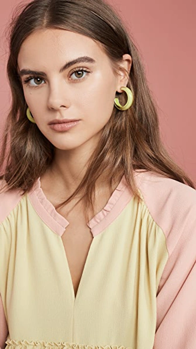 Shop Alison Lou Small Jelly Hoop Earrings In Lime
