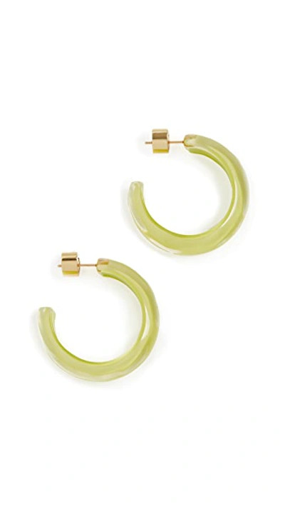 Shop Alison Lou Small Jelly Hoop Earrings In Lime