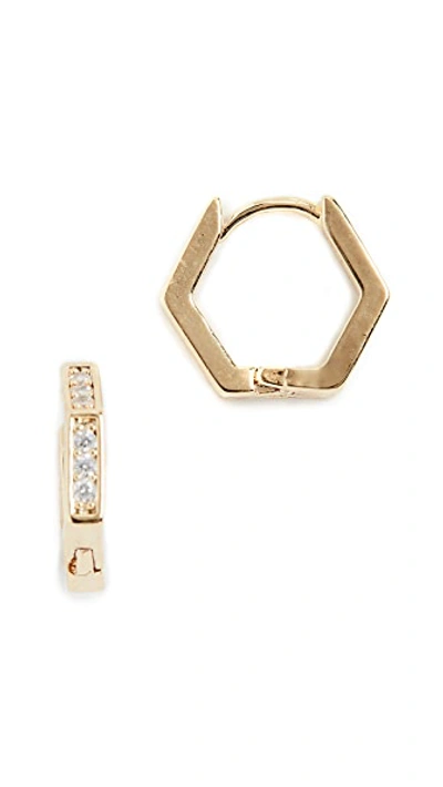 Shop Jules Smith Little Angled Hoops In Gold